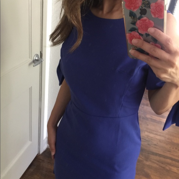 Blue cold shoulder dress - Picture 3 of 3